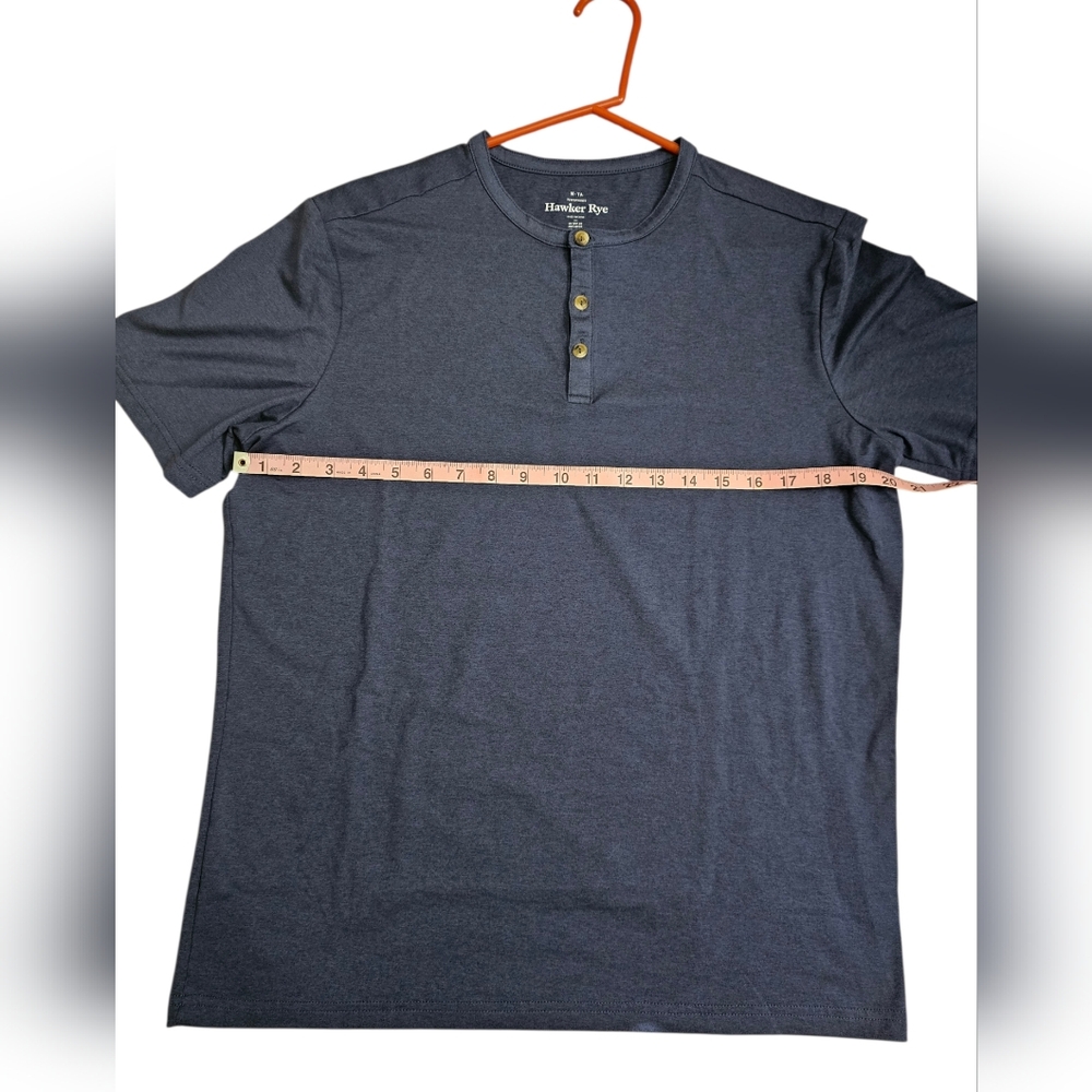 Hawker Rye Mens Medium Tall Henley Navy Blue Recycled Performance Essential Gorp - Picture 7 of 7
